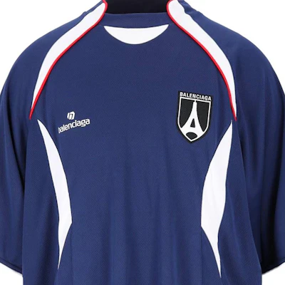 Balenciaga 男款藍色標誌印花拼色款長袖T恤 标准版型。 641664TJV054482 Sizing Balenciaga 男款藍色標誌印花拼色款長袖T恤 标准版型。 641664TJV054482