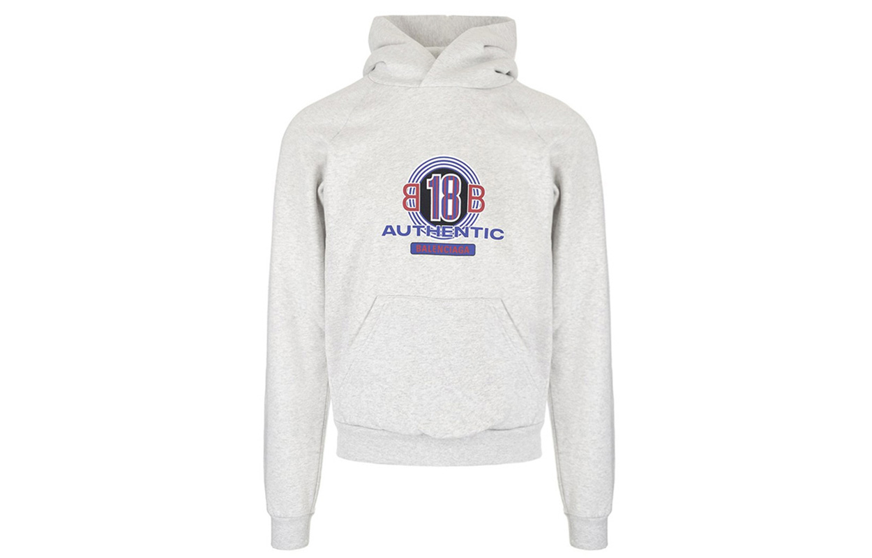Balenciaga Logo Print Cotton Blend Pullover Sweatshirt Grey 508118TYK821300