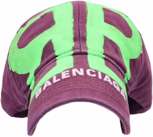 Balenciaga Logo Print Cotton Cap in Burgundy Purple. 673321410B2-5067 Balenciaga Logo Print Cotton Cap in Burgundy Purple. 673321410B2-5067