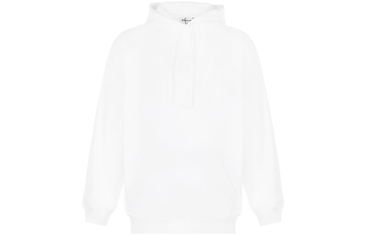 Balenciaga Logo Print Cotton Hoodie Unisex White 570798TAV379000