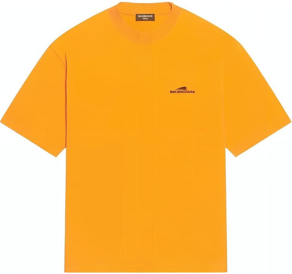 balenciaga-logo-print-crew-neck-t-shirt-orange-regular-fit-612966-tlvi-57702