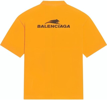 Balenciaga Logo Print Crew Neck T-Shirt Orange Regular Fit. 612966TLVI57702 Lookbook Balenciaga Logo Print Crew Neck T-Shirt Orange Regular Fit. 612966TLVI57702