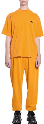 Balenciaga Logo Print Crew Neck T-Shirt Orange Regular Fit. 612966TLVI57702 Shop Balenciaga Logo Print Crew Neck T-Shirt Orange Regular Fit. 612966TLVI57702