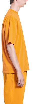 Balenciaga Logo Print Crew Neck T-Shirt Orange Regular Fit. 612966TLVI57702 Sizing Balenciaga Logo Print Crew Neck T-Shirt Orange Regular Fit. 612966TLVI57702