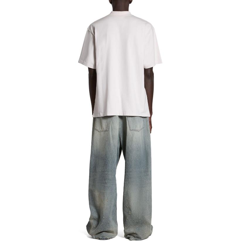 Balenciaga Logo Print Crewneck Relaxed Fit Short Sleeve T-Shirt White 764235TQVK23307 圖 5