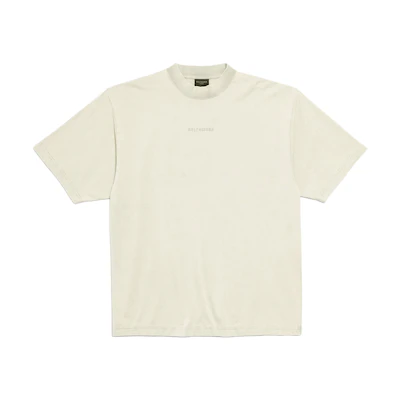 Balenciaga Logo Print Crewneck Short Sleeve T-Shirt Grey Regular Fit 764235TPVK19755