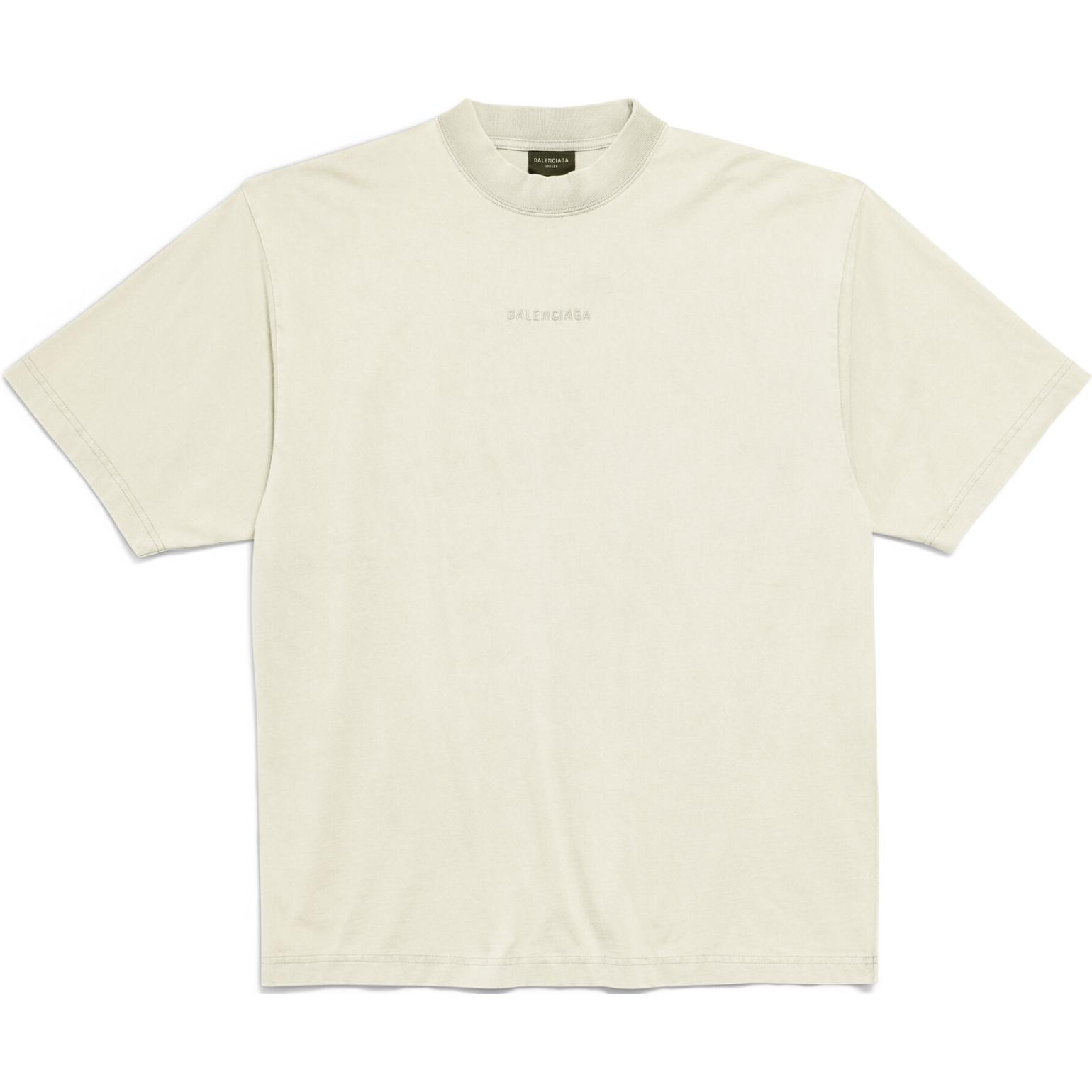 Balenciaga Logo Print Crewneck Short Sleeve T-Shirt Grey  Regular Fit 764235TPVK19755 圖 2