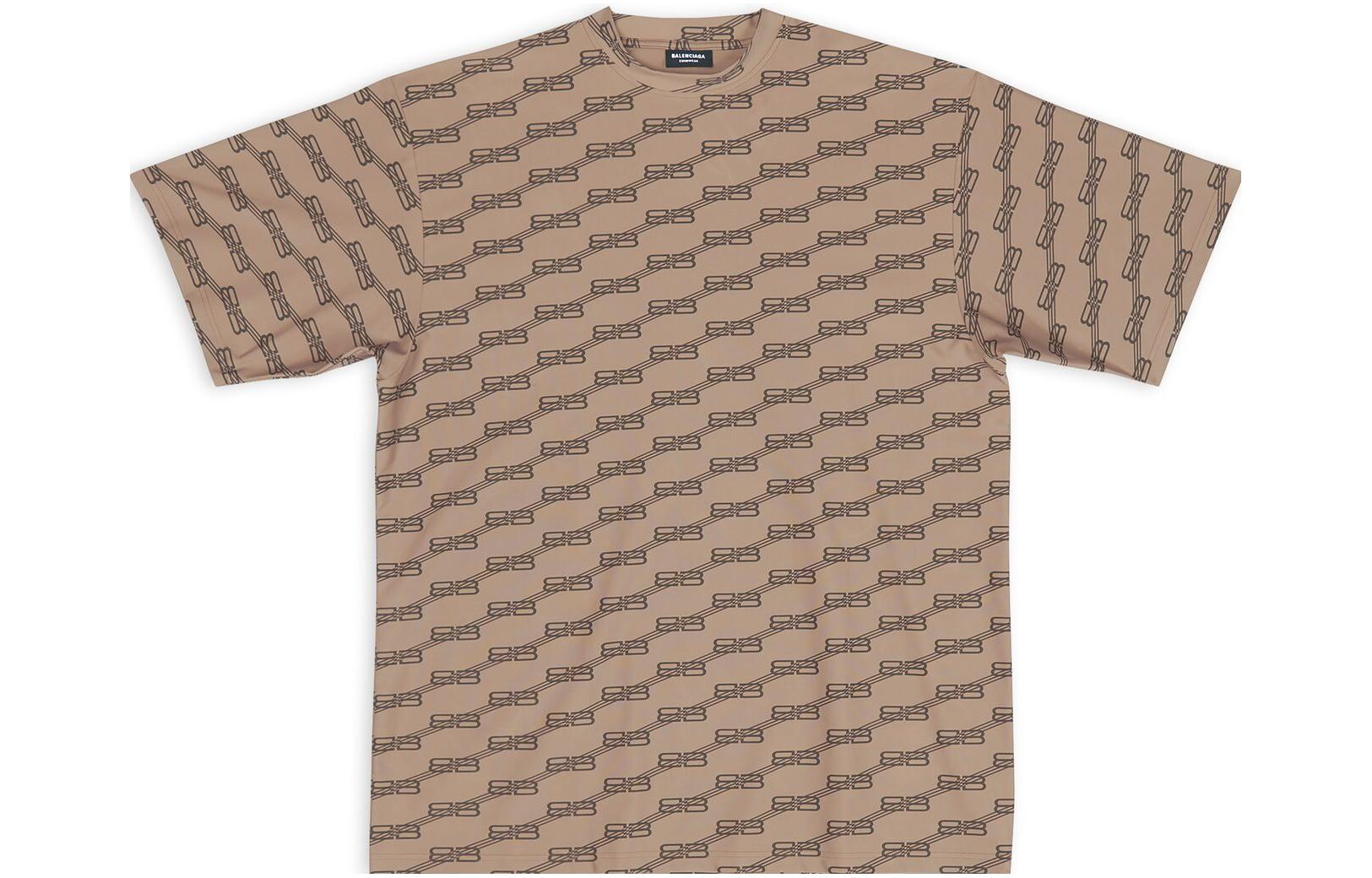 Balenciaga Logo Print Crewneck T-Shirt Brown FW22  Tee 6570274B7B99764
