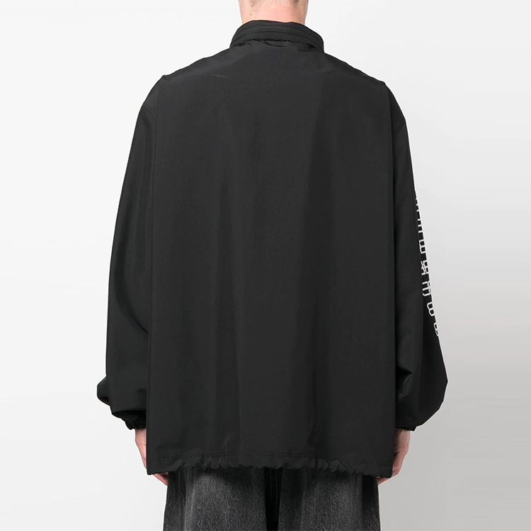 Purchase 巴黎世家印花可拆卸连帽黑色宽松夹克 704491TMO101000