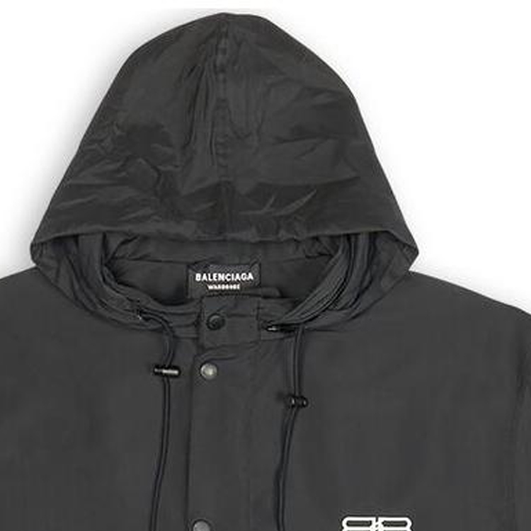 Sizing 巴黎世家印花可拆卸连帽黑色宽松夹克 704491TMO101000
