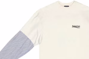 Details for Balenciaga 標誌印花雙層長袖T恤 白色。 698631TMVN38962