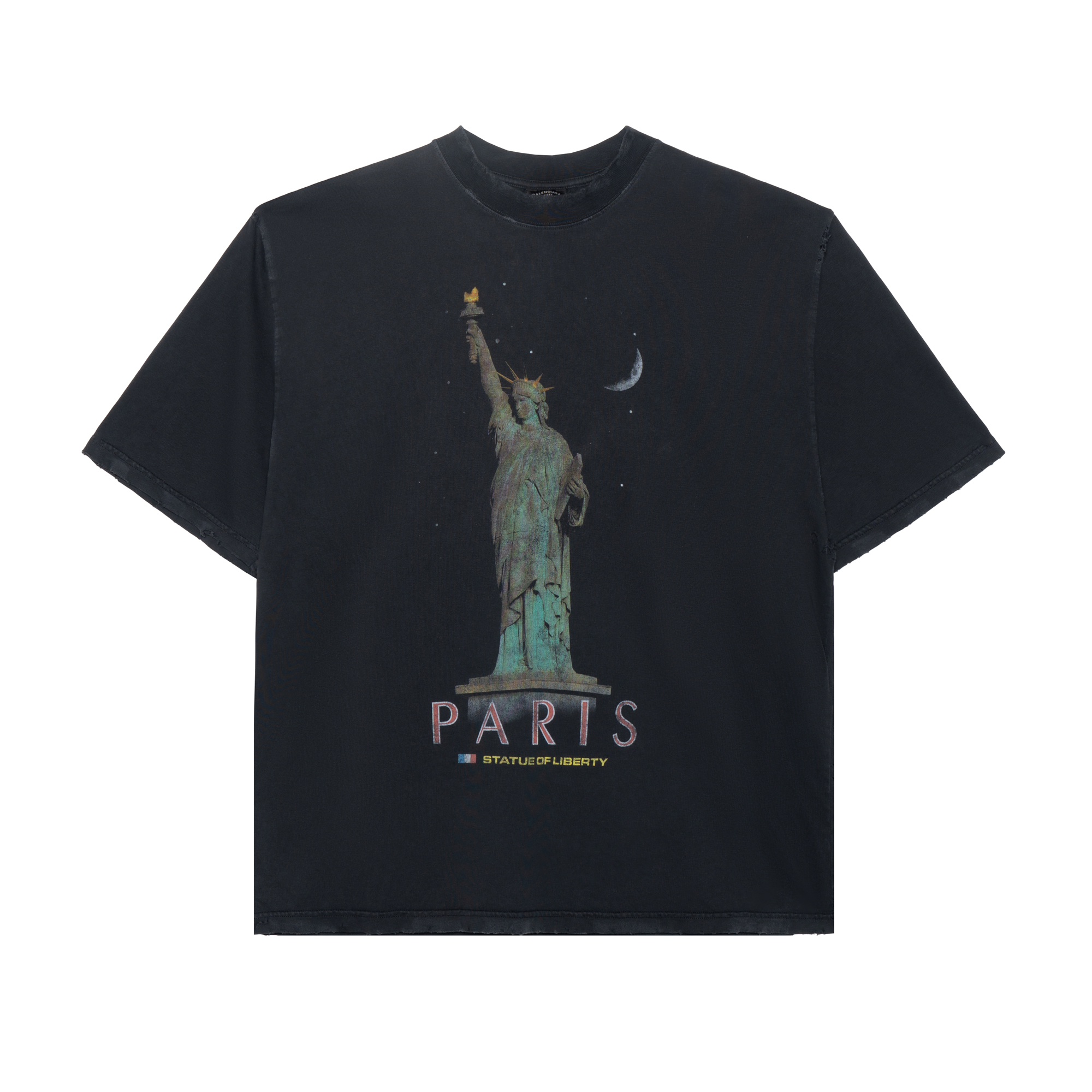 Balenciaga Logo Print Graphic Unisex Black Crewneck T-Shirt. 764235TQVR91083