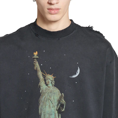 巴黎世家Logo印花男女同款黑色圆领T恤 764235TQVR91083 Sizing 巴黎世家Logo印花男女同款黑色圆领T恤 764235TQVR91083