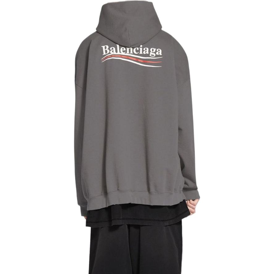 Balenciaga Logo Print Gray Hoodie  Casual Long Sleeve Pullover. 620973TNVG6 圖 7