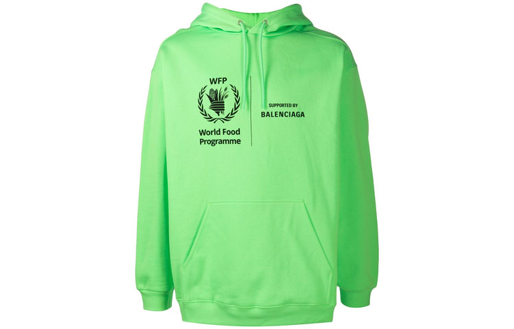 Balenciaga Logo Print Green Hoodie Unisex Oversized Fit 600583TJVK44162
