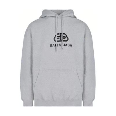 Balenciaga Logo Print Hoodie Grey 570811THV781300