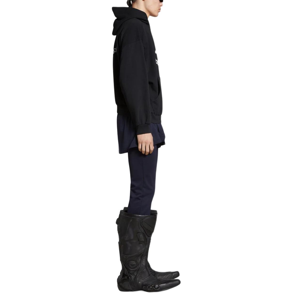 Details for 巴黎世家 logo印花连帽衫 常规版型 黑色卫衣 767877TPVF31070