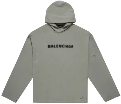 Balenciaga 男士灰色寬鬆版型徽標印花連帽衫 661711TKVD68174 Order Balenciaga 男士灰色寬鬆版型徽標印花連帽衫 661711TKVD68174