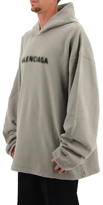 Balenciaga 男士灰色寬鬆版型徽標印花連帽衫 661711TKVD68174 Details for Balenciaga 男士灰色寬鬆版型徽標印花連帽衫 661711TKVD68174