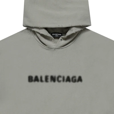 Balenciaga 男士灰色寬鬆版型徽標印花連帽衫 661711TKVD68174 Sizing Balenciaga 男士灰色寬鬆版型徽標印花連帽衫 661711TKVD68174