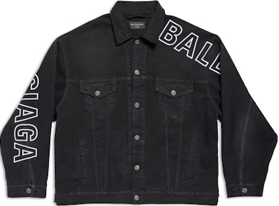 巴黎世家黑色Logo印花长袖牛仔外套男女同款。 767949TNW111672 Buy 巴黎世家黑色Logo印花长袖牛仔外套男女同款。 767949TNW111672