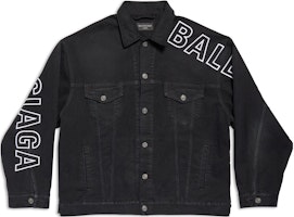 발렌시아가 로고 프린트 롱슬리브 데님 자켓 유니섹스 블랙. 767949TNW111672 Order 발렌시아가 로고 프린트 롱슬리브 데님 자켓 유니섹스 블랙. 767949TNW111672