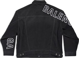 발렌시아가 로고 프린트 롱슬리브 데님 자켓 유니섹스 블랙. 767949TNW111672 Lookbook 발렌시아가 로고 프린트 롱슬리브 데님 자켓 유니섹스 블랙. 767949TNW111672