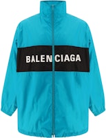 Balenciaga Logo Print Long Sleeve Jacket Blue Outerwear. 725302TNO194600 Balenciaga Logo Print Long Sleeve Jacket Blue Outerwear. 725302TNO194600
