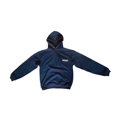Balenciaga Logo Print Navy Blue Hoodie Unisex Oversized Fit Pullover. 556145TBV144128