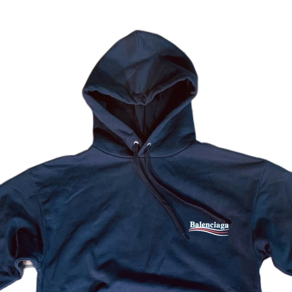 Shop Sudadera Balenciaga Azul Marino con Logo Unisex Oversize. 556145TBV144128