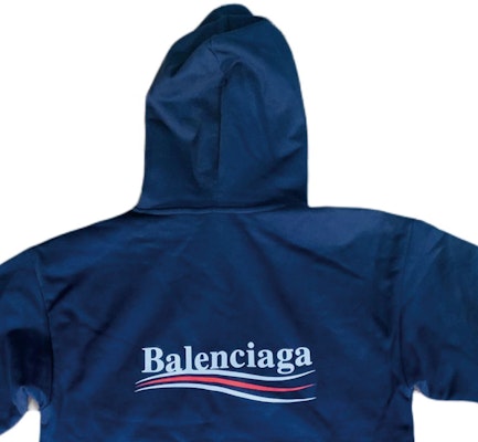 Sudadera Balenciaga Azul Marino con Logo Unisex Oversize. 556145TBV144128 Details for Sudadera Balenciaga Azul Marino con Logo Unisex Oversize. 556145TBV144128