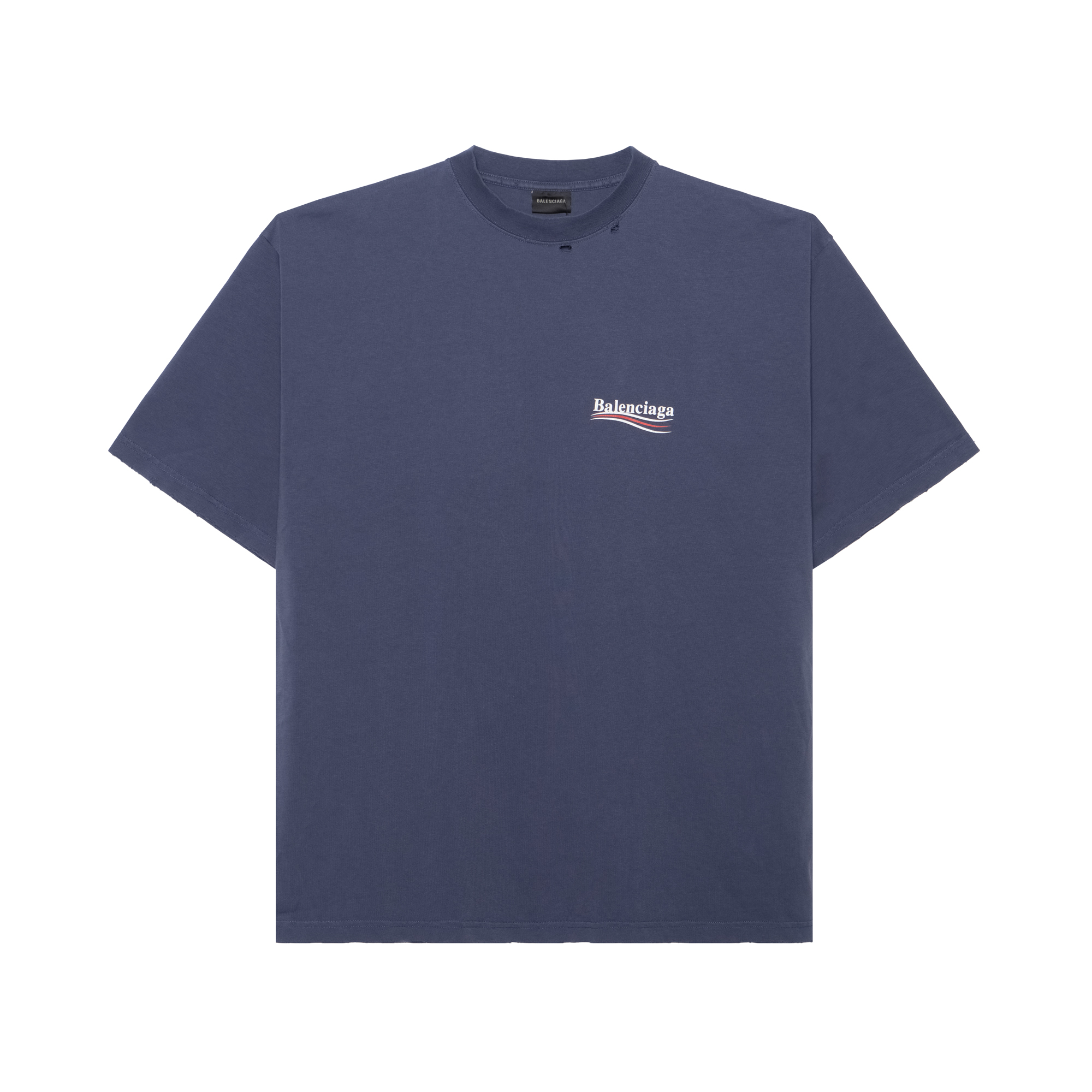 Balenciaga Logo Print Oversized Blue T-Shirt for Men 641675TNVG58009