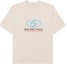 Buy Balenciaga Logo Print Oversized Crewneck T-Shirt White Loose Fit 764235TPVU69265