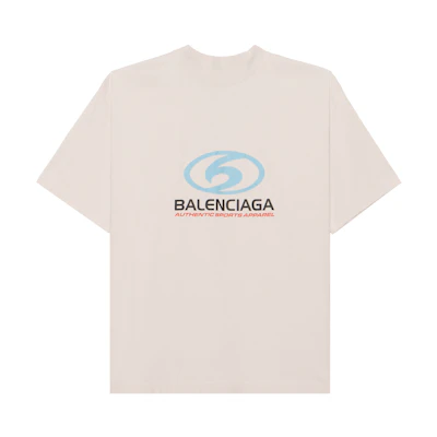 Balenciaga Logo Print Oversized Crewneck T-Shirt White Loose Fit 764235TPVU69265