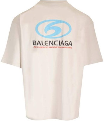 Balenciaga Logo Print Oversized Crewneck T-Shirt White Loose Fit 764235TPVU69265 Lookbook Balenciaga Logo Print Oversized Crewneck T-Shirt White Loose Fit 764235TPVU69265