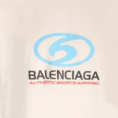 Balenciaga Logo Print Oversized Crewneck T-Shirt White Loose Fit 764235TPVU69265 1