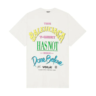 Balenciaga Logo Print Oversized Short Sleeve T-Shirt White Unisex SS24. 787349TQVW49012