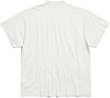 Balenciaga Camiseta Blanca Oversize con Logo Impreso Unisex SS24. 787349TQVW49012 Lookbook Balenciaga Camiseta Blanca Oversize con Logo Impreso Unisex SS24. 787349TQVW49012