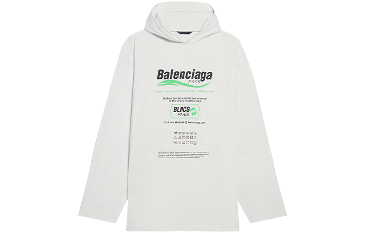 Balenciaga Logo Print Oversized Sweatshirt White 662424TKVF89085