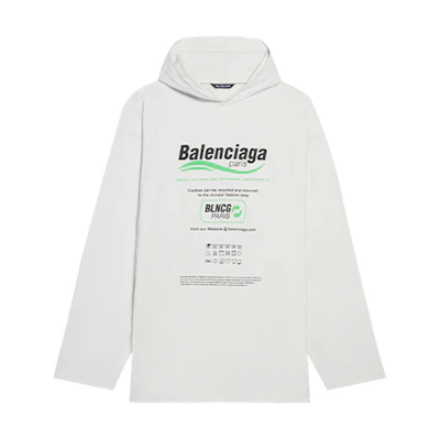 Balenciaga Logo Print Oversized Sweatshirt White 662424TKVF89085