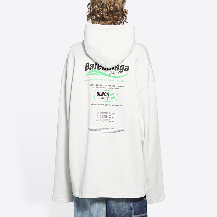 Purchase バレンシアガ ロゴプリント オーバーサイズ スウェットシャツ ホワイト 662424TKVF89085