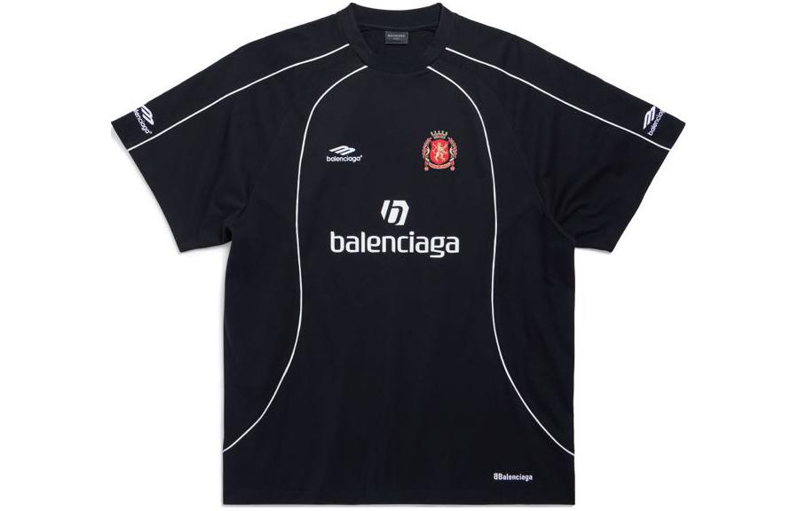 Balenciaga Logo Print Oversized Unisex Crewneck T-Shirt Casual Wear. 777705TPVR51070