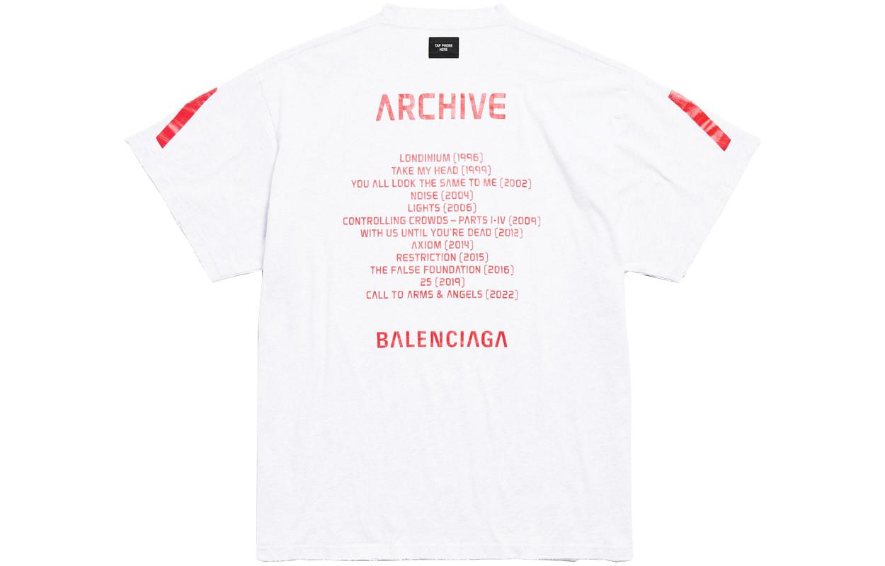 Sizing Camiseta Unisex Balenciaga Logo Oversize Cuello Redondo. 739028TQVA11569