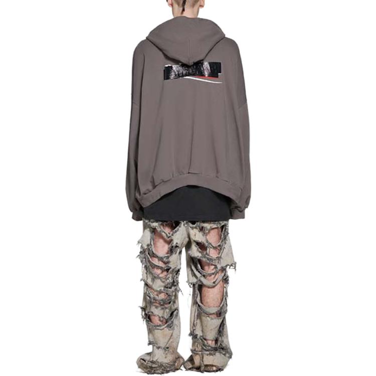 Cheap Balenciaga Logo Print Oversized Unisex Sweatshirt in Solid Color 713677TNVG21227