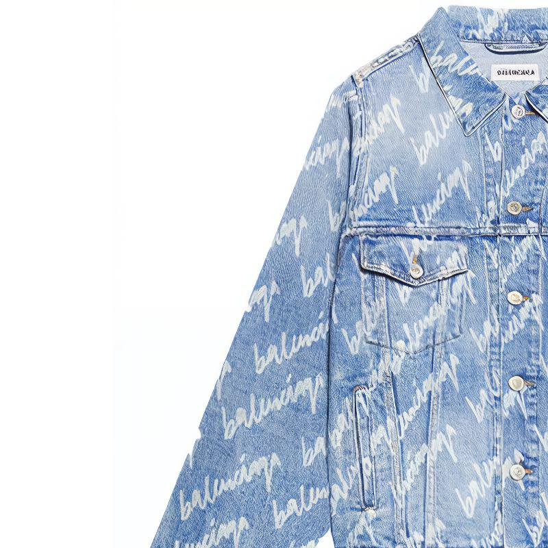 Cheap Chaqueta vaquera azul oversize Balenciaga con logo estampado. 681690TJW904200