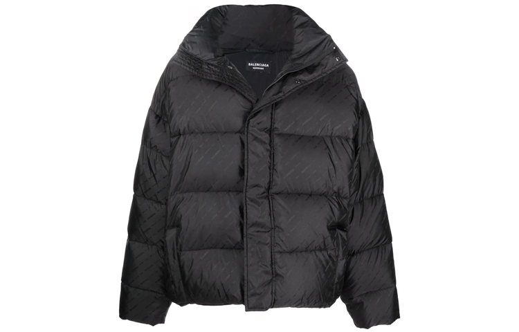 Order Balenciaga Jaket Puffer Logo Cetakan Hitam 681885TKO401000