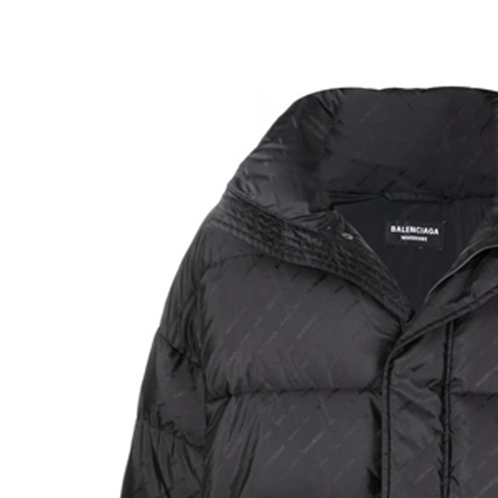 Sizing Balenciaga Jaket Puffer Logo Cetakan Hitam 681885TKO401000
