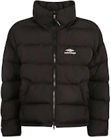 Balenciaga Logo Print Puffer Jacket Black - Loose Fit Long Sleeve Outerwear 773047TPO061069 Balenciaga Logo Print Puffer Jacket Black - Loose Fit Long Sleeve Outerwear 773047TPO061069