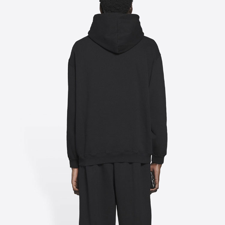 Details for 巴黎世家标志印花黑色宽松款连帽卫衣羊毛衫 600583TKVI81070