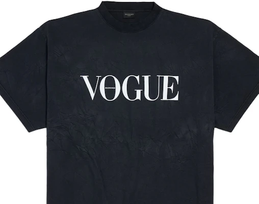 Balenciaga 黑色短袖圓領Logo印花T恤 男女款. 787349TRVL89374 Sizing Balenciaga 黑色短袖圓領Logo印花T恤 男女款. 787349TRVL89374